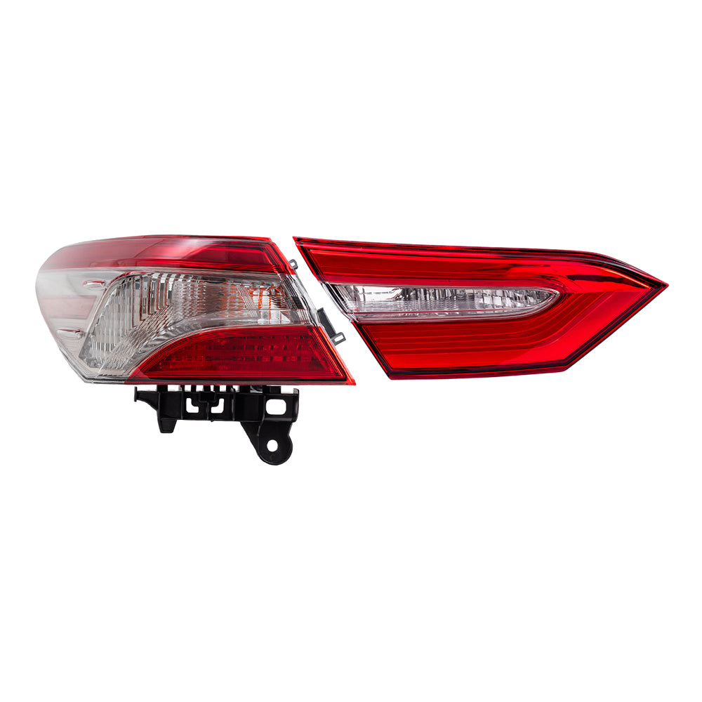 Brock Replacement Driver Side Tail Light Assemblies Quarter Mounted & Lid Mounted Compatible with 2018-2019 Camry SE & 2018-2019 Camry Hybrid SE