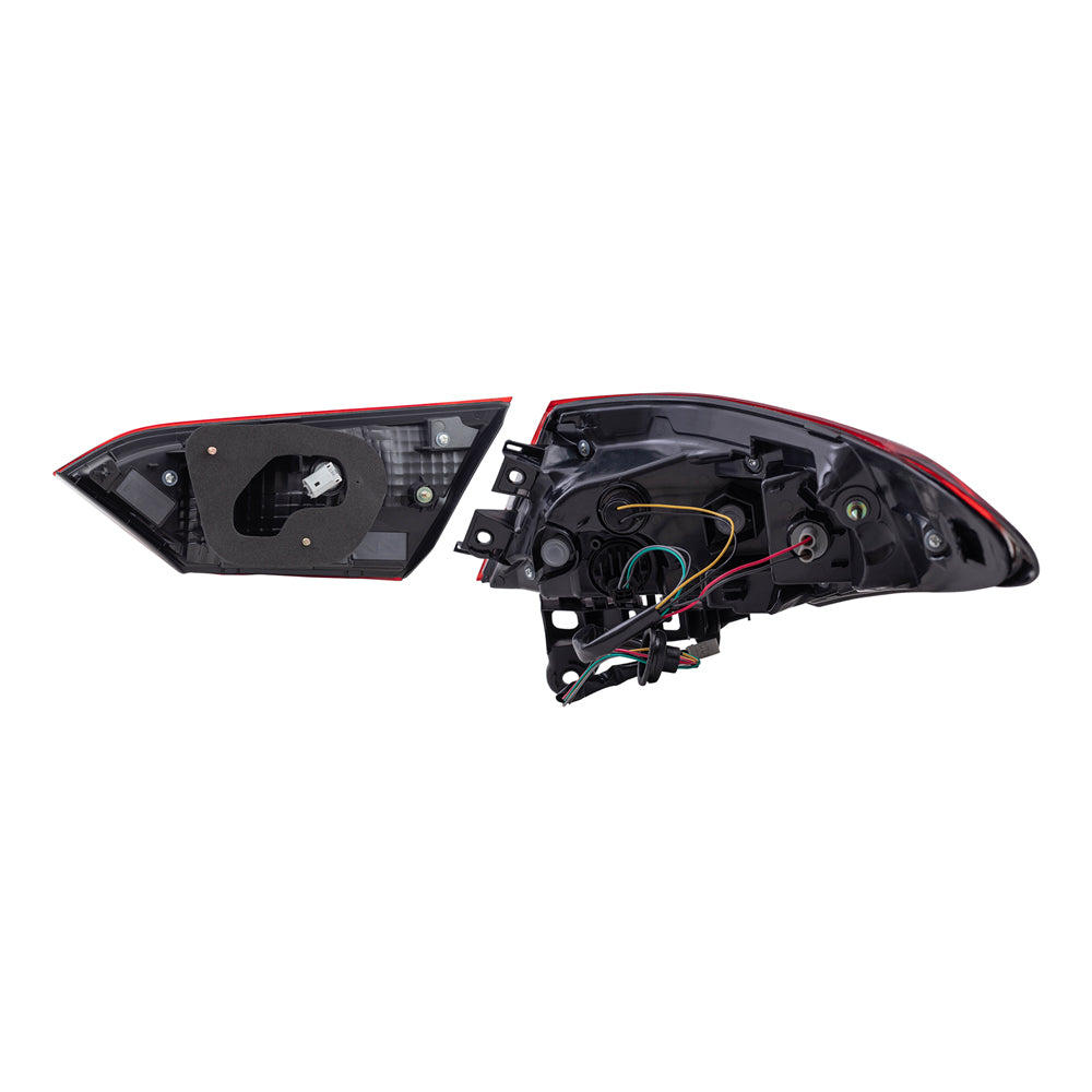 Brock Replacement Driver Side Tail Light Assemblies Quarter Mounted & Lid Mounted Compatible with 2018-2019 Camry SE & 2018-2019 Camry Hybrid SE
