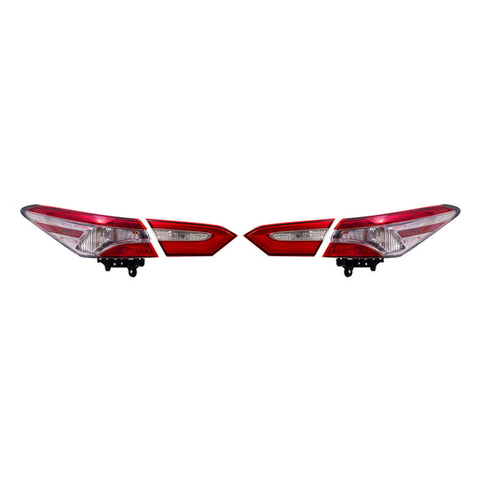 Brock Replacement Driver and Passenger Side Tail Light Assemblies Quarter Mounted & Lid Mounted 4 Piece Set Compatible with 2018-2019 Camry SE & 2018-2019 Camry Hybrid SE
