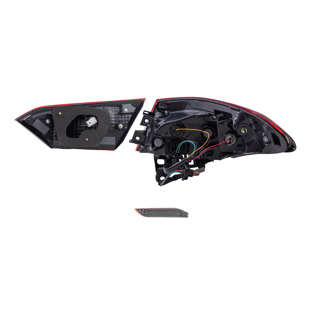 Brock Replacement Driver and Passenger Side Bumper Reflectors and Tail Light Assemblies Quarter Mounted & Lid Mounted 6 Piece Set Compatible with 2018-2019 Camry SE & 2018-2019 Camry Hybrid SE