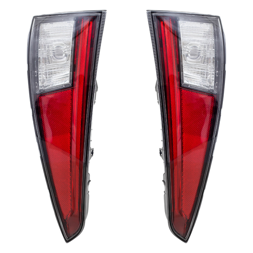 Brock Replacement Pair Tail Lights Bumper Mounted Compatible with 2016-2018 Prius