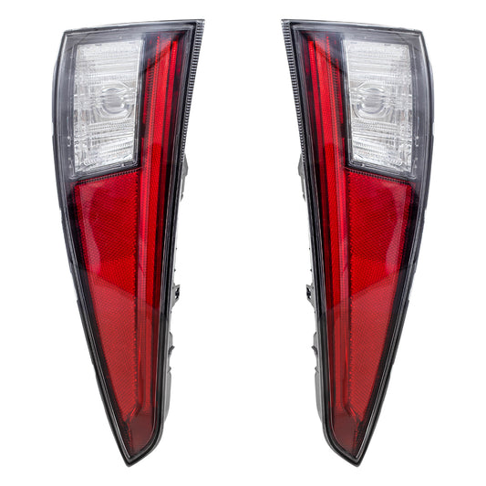 Brock Replacement Pair Tail Lights Bumper Mounted Compatible with 2016-2018 Prius