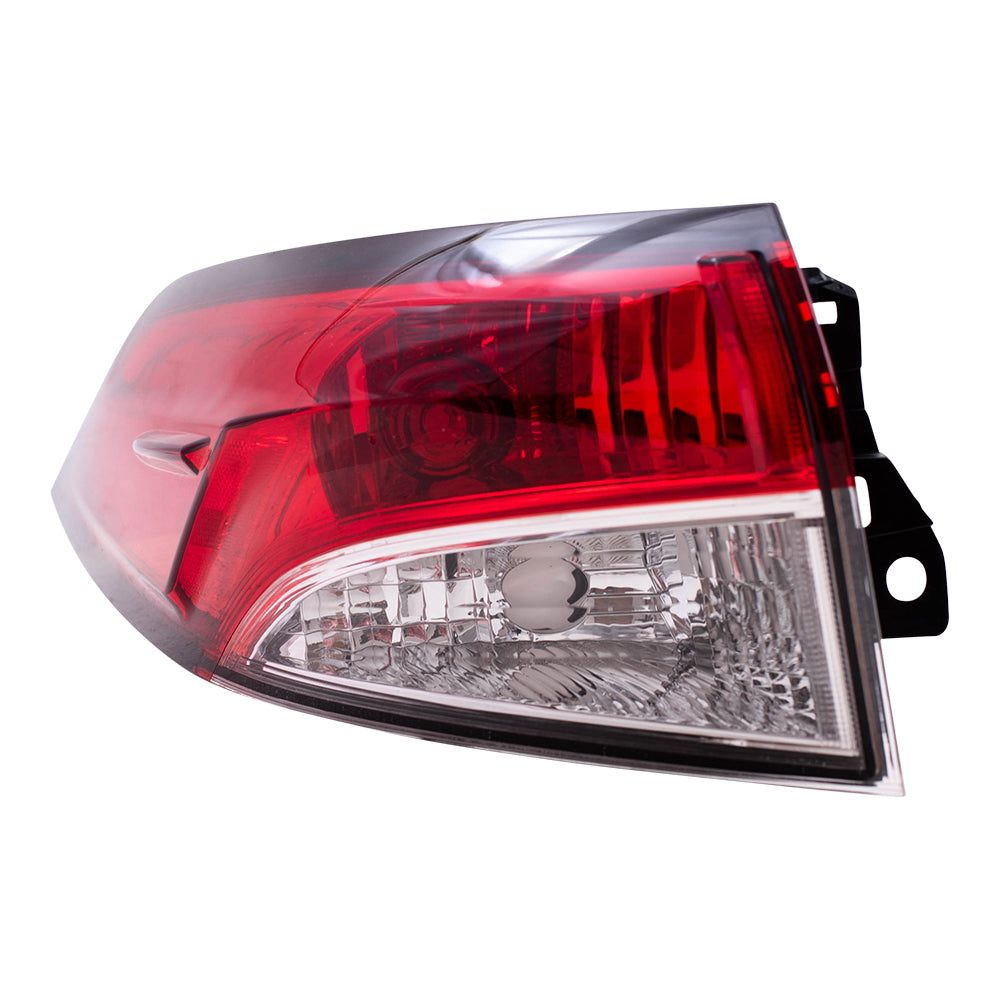 Brock Replacement Drivers Tail Light Assembly Red and Clear Lens Quarter Mounted Compatible with 2020 Corolla Sedan Built in Japan