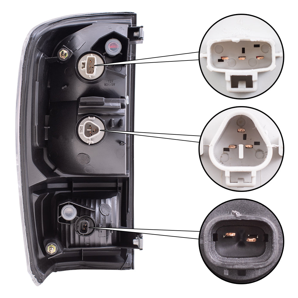 Tail Light for 2020-2023 Tacoma TRD Chrome Bezel-Smoked Back-Up Light 8156004210 Left TO2800206