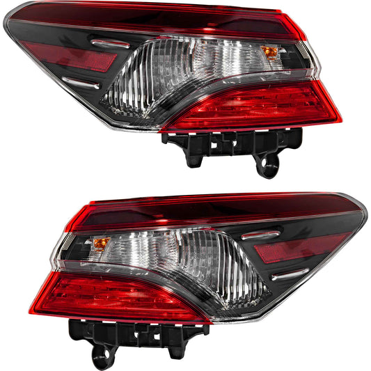 Brock Driver Left Passenger Right Combination Tail Light Set Body Mounted Compatible with 2021-2024 Toyota Camry L/LE/TRD/XSE With TRD Package 2021-2024 Toyota Camry Hybrid LE/SE 6222-0109LR