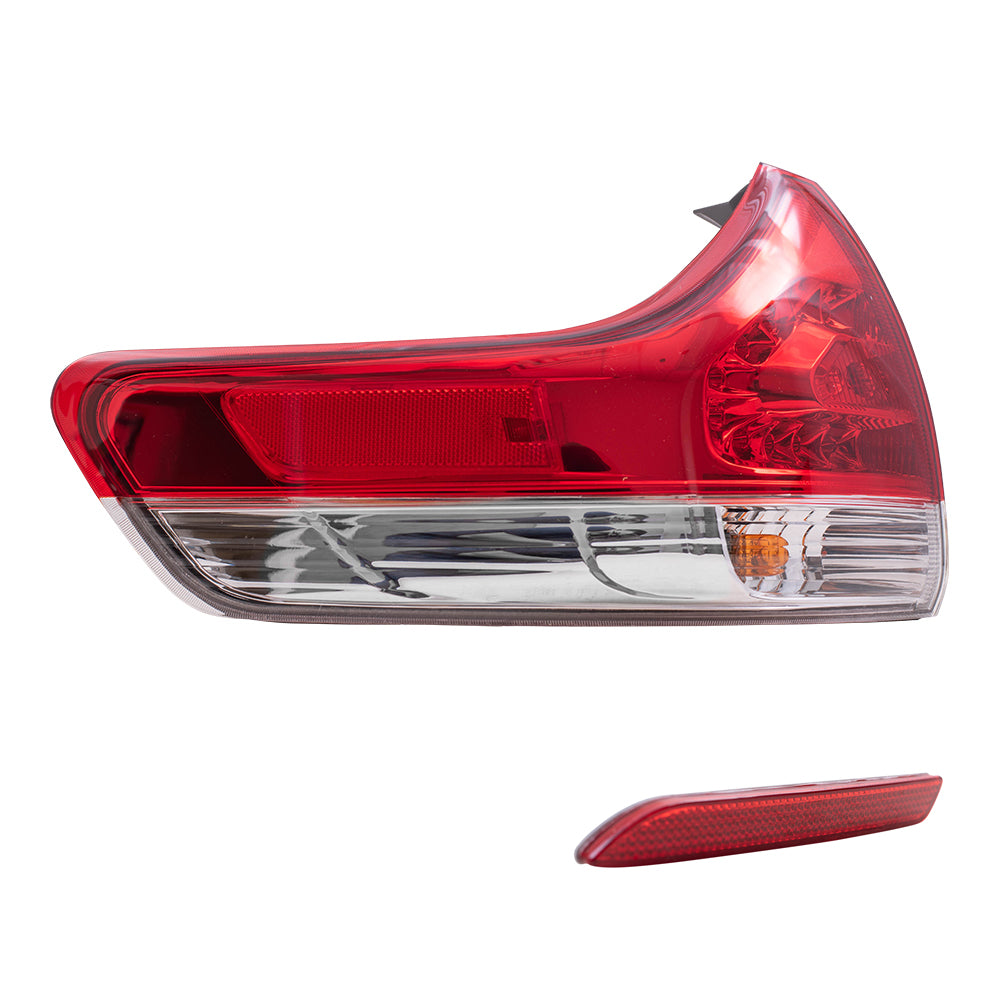 Brock Aftermarket Replacement Part Driver Side Tail Light Assembly Quarter Mounted & Rear Bumper Reflector Compatible with Toyota 2011-2014 Toyota Sienna EXCEPT SE
