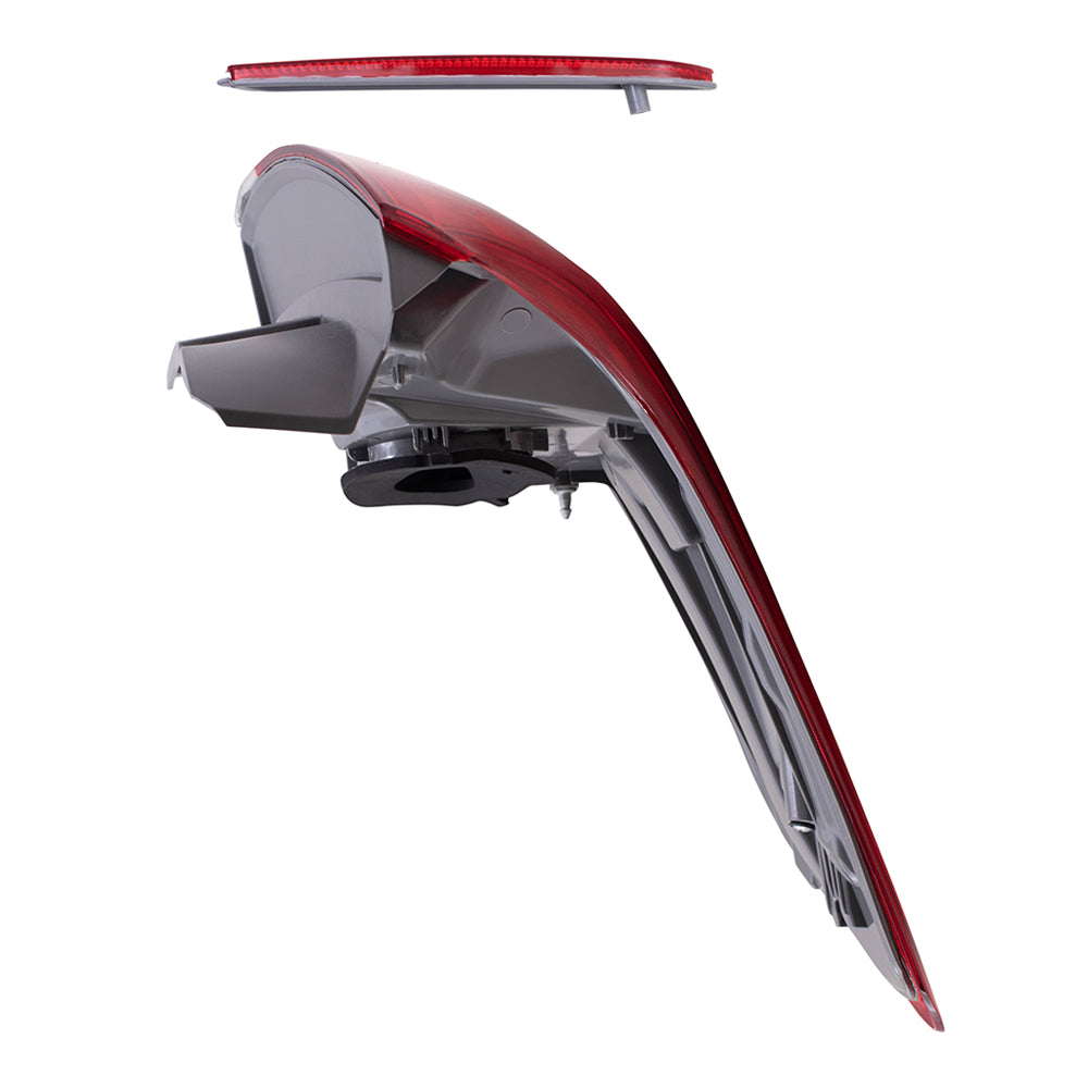 Brock Aftermarket Replacement Part Driver & Passenger Side Tail Light Assemblies Quarter Mounted & Rear Bumper Reflectors Compatible with 2011-2014 Toyota Sienna EXCEPT SE