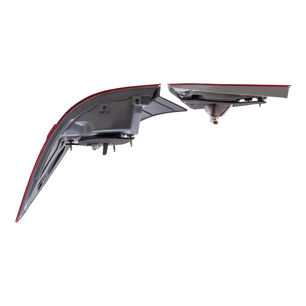 Brock Replacement Driver Side Tail Lights Quarter Mounted and Lid Mounted Set Compatible with 2014-2016 Corolla
