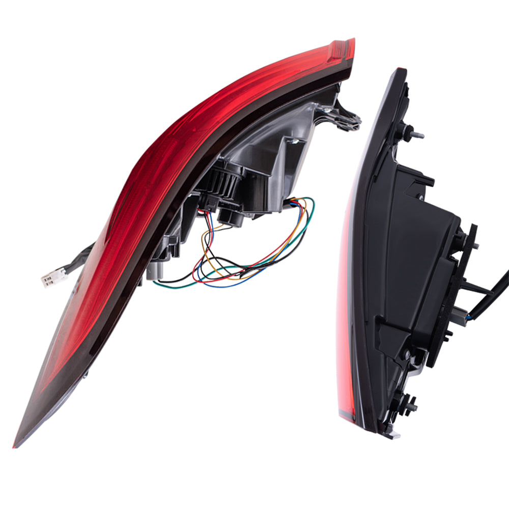Brock 6222-0141LRC4 Replacement Tail Light 4pc Set Compatible With 2020-2024 Toyota Corolla L/LE/SE Sedan North America Built