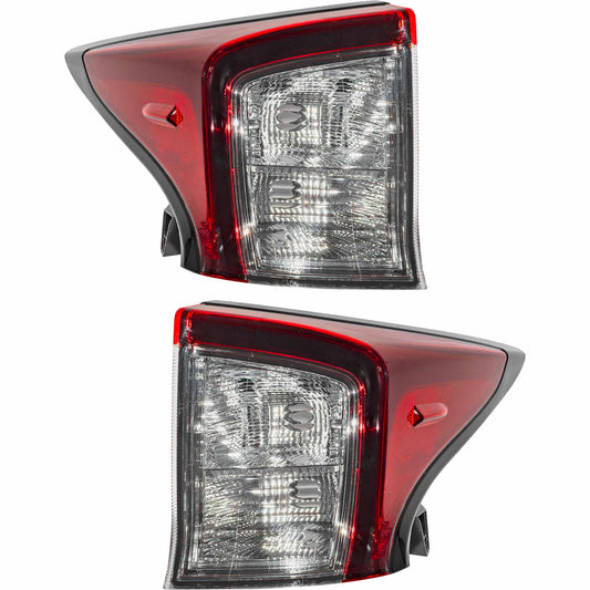 Brock Driver Left Passenger Right Combination Tail Light Assembly Body Mounted Set Compatible with 2019-2022 Toyota Prius 6222-0145LR