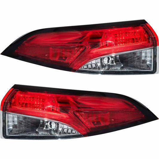 Brock Driver Side Left Passenger Side Right LED Tail Light With Smoked Signal Lens Body Mounted Compatible with 2020-2023 Toyota Corolla Sedan XLE/XSE 2023 Toyota Corolla Hybrid XLE/XSE 6222-0150LR
