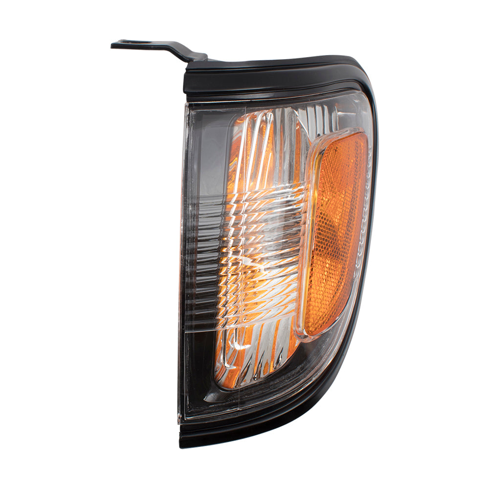 Brock Replacement Drivers Park Signal Corner Marker Light Lamp w/ Black Trim Compatible with 2001-2004 Tacoma Pickup Truck 8162004090C0