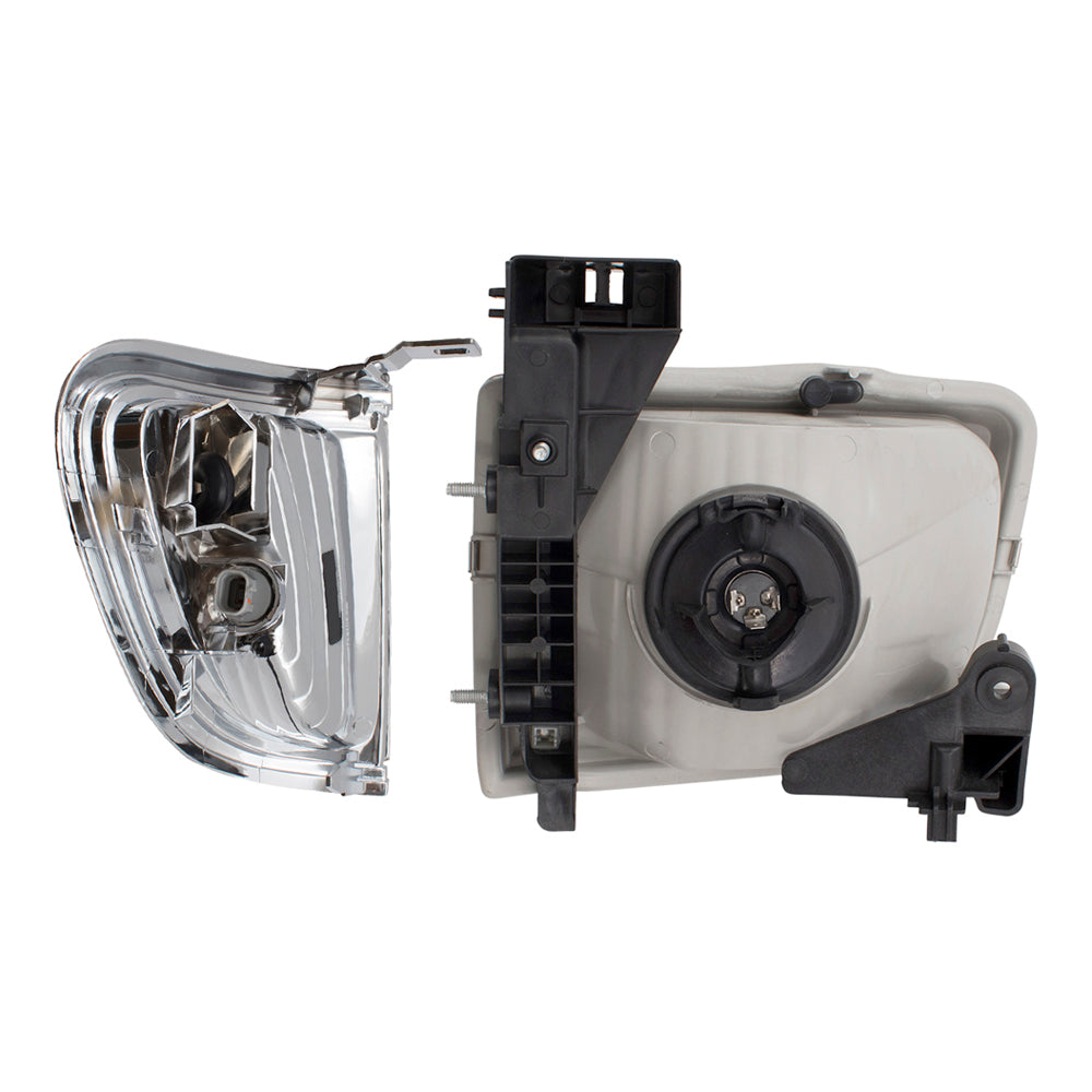 Brock Replacement 4 Pc Headlights with Chrome Trim & Signal Lights Compatible with 01-04 Tacoma