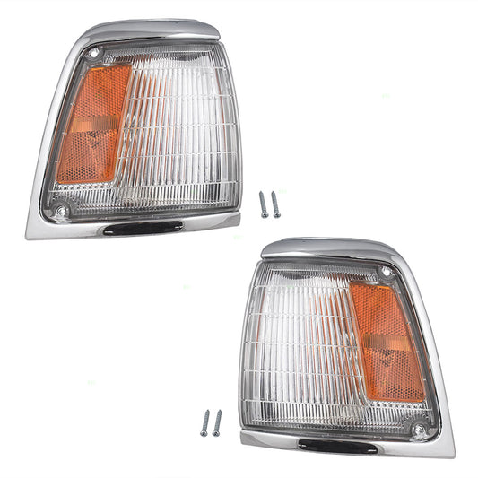 Park/Signal/Side Marker for 1992-1995 Pickup 2WD Chrome Trim for 8162035100 Set TO2520127