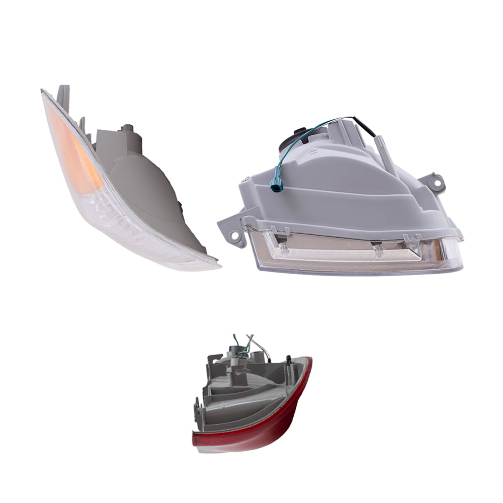 Brock Replacement Driver and Passenger Side Halogen Headlight Assemblies, Signal Light Assemblies and Tail Light Assemblies 6 Piece Set Compatible with 2005-2006 Tundra Double Cab with Standard Bed