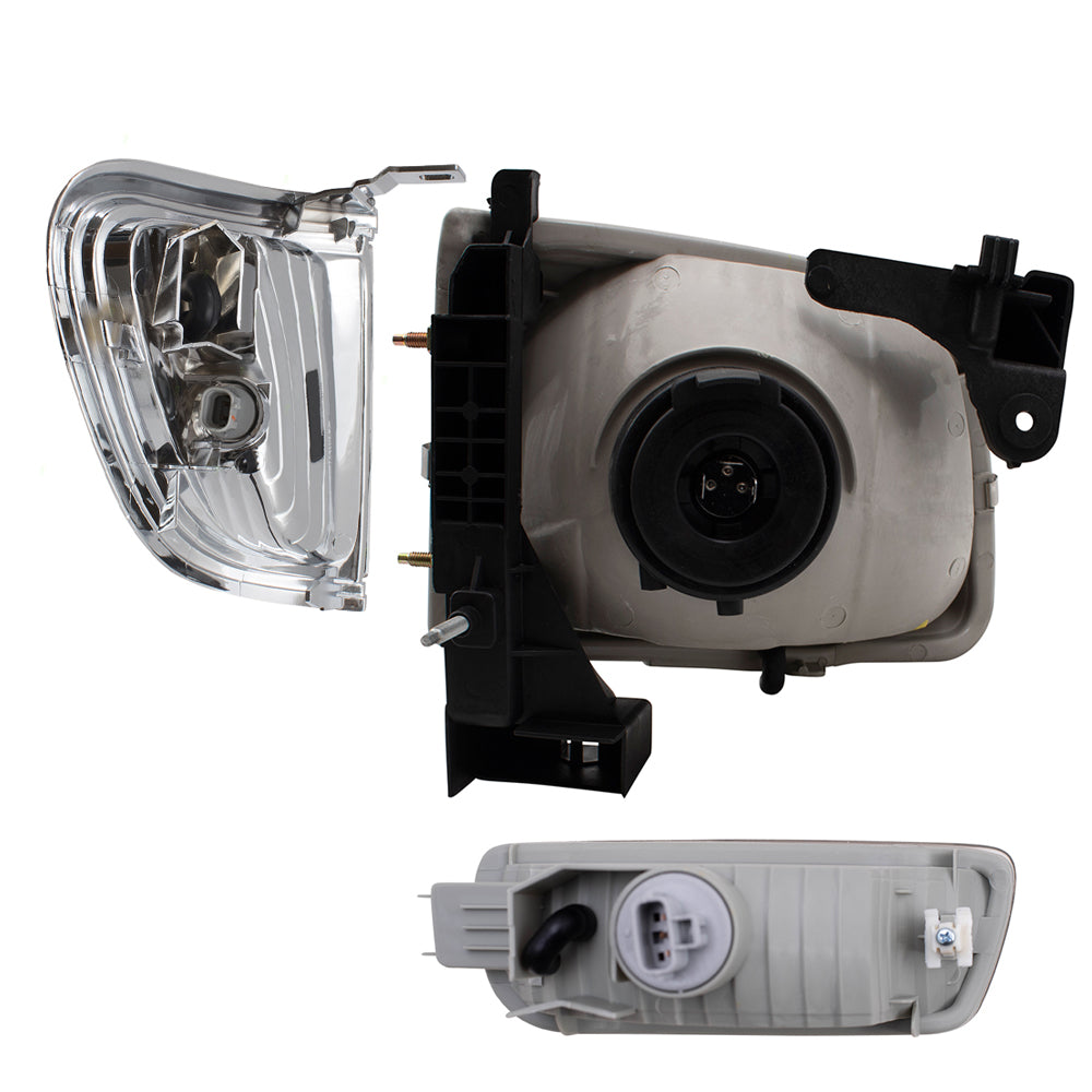 Brock Replacement 6 Pc Headlights with Front & Corner Signal Lamps Compatible with 2001-2004 Tacoma