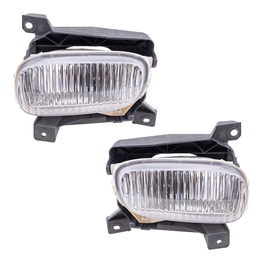 Brock Replacement Set Driver and Passenger Fog Lights Oval Lamps Steel Bumper Mounted Compatible with 2000-2006 Tundra Pickup Truck 81220-0C010 81210-0C010