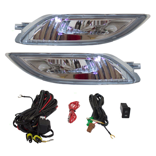 Fog Light for 2006-2010 Sienna Clear Lens w/ Bulb Bezels Wiring Switch for Set