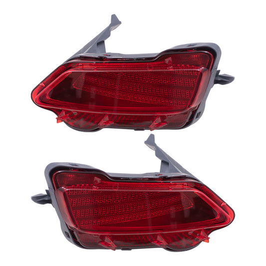 Brock Replacement Pair Set Rear Bumper Reflector Light Lamp Units Compatible with 2013-2015 RAV4 81490-0R010 81480-0R020