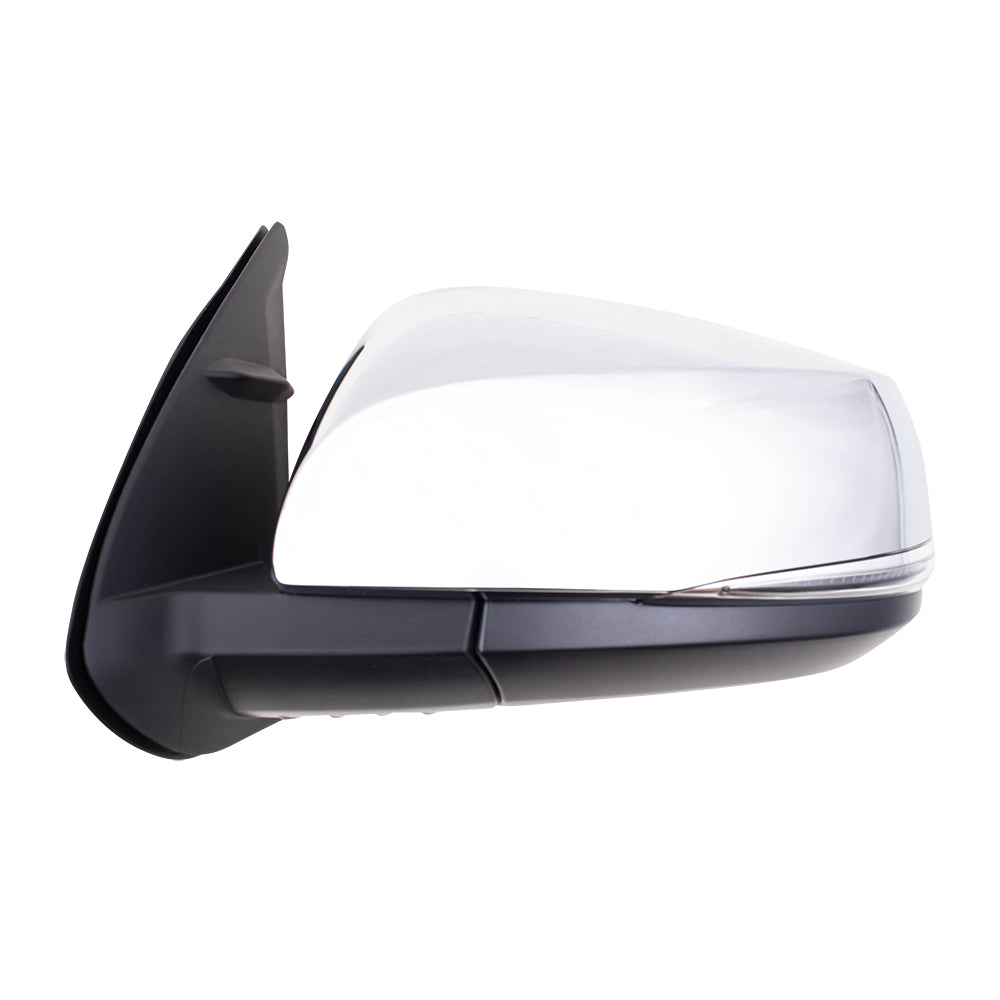 Replacement Set Power Door Mirrors Chrome Cover Heated Signal Blind Spot Detection Compatible with 2016-2020 Tacoma