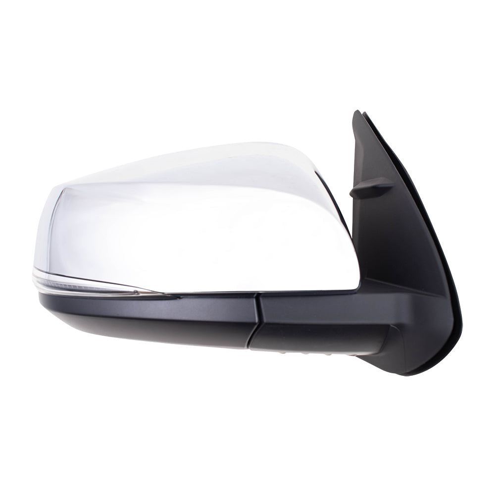Replacement Passenger Power Door Mirror Chrome Cover Heated Signal Blind Spot Detection Compatible with 2016-2020 Tacoma