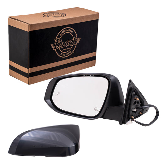 Power Mirror for 2014-2019 Highlander Blind Spot Detection Turn Signal Indicator Heated 879400E272 Left TO1320361