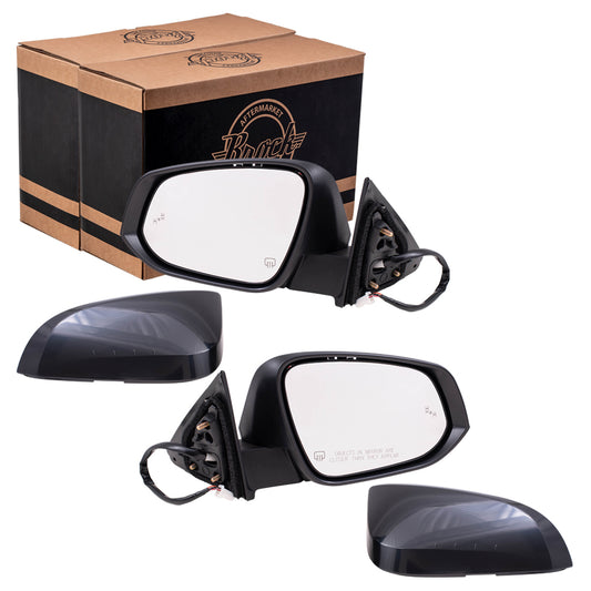 Power Mirror for 2014-2019 Highlander Blind Spot Detection Turn Signal Indicator Heated 879400E272 Set TO1320361