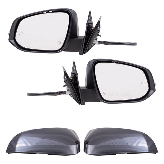 Power Mirror for 2017-2019 Highlander Limited [w/o Highlander Script] Blind Spot Detection Turn Signal Indicator Puddle Lamp Memory Heated 879400E143 Set