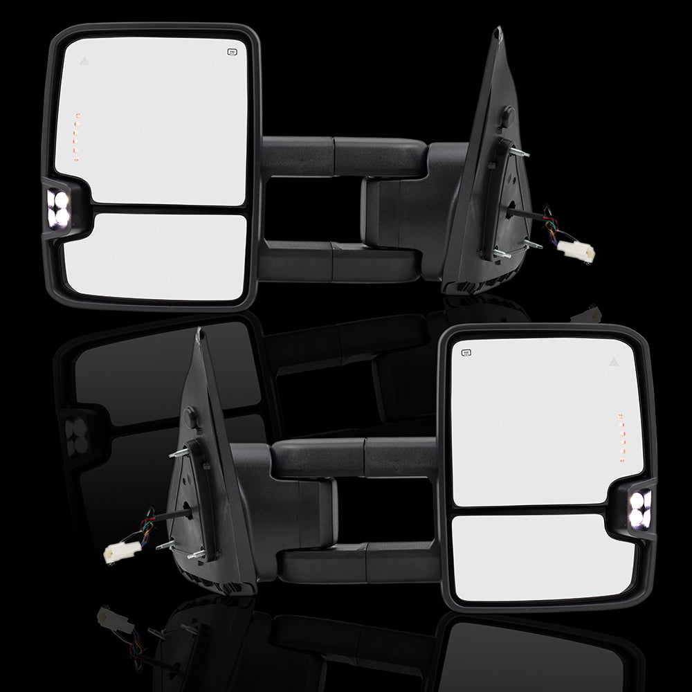 Power Mirror for 2007-2021 Tundra Extendable Clearance Lamp-Blind Performance Upgrad Blind Spot Detection Turn Signal Indicator Heated Set