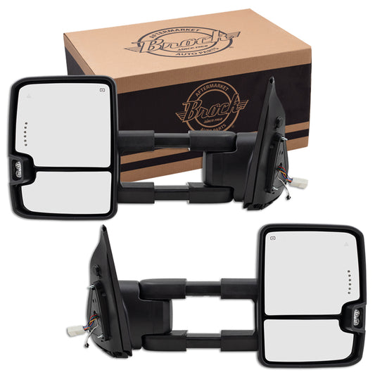 Power Mirror for 2007-2021 Tundra Extendable Smoked External Signal-Clearance Lamp P Turn Signal Indicator Heated Set