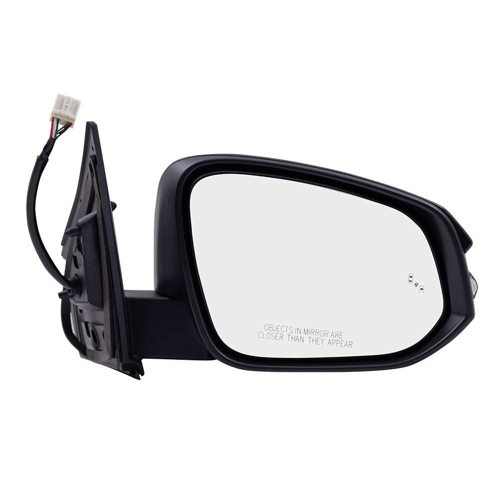Brock Replacement Pair Power Sde Mirrors Blind Spot Detection Compatible with 13-15 RAV4 87940-0R100-C0 87910-0R090-C0