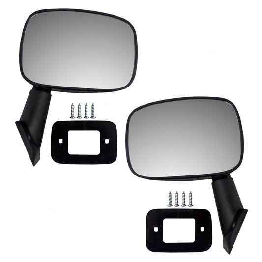 Brock Replacement Driver and Passenger Manual Side View Mirror Compatible with Pickup Truck 8794089112 8791089109
