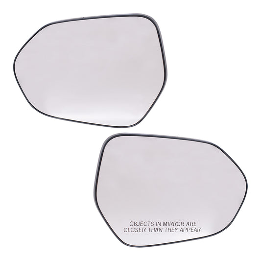 Brock Replacement Driver and Passenger Side Mirror Glass and Base without Heat or Blind Spot Detection Compatible with 2018-2020 Camry/Camry Hybrid North America Built ONLY