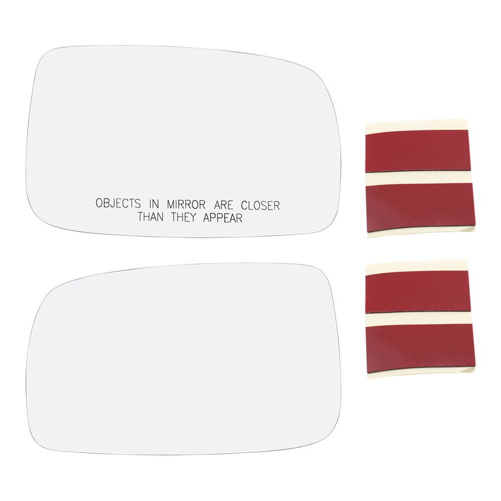 Brock Replacement Pair Set Side View Mirror Glass Heated w/ Adhesive Strips compatible with Camry & Hybrid 87961-06200 87931-33670