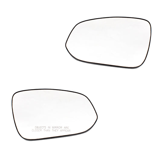 Brock Replacement Set Door Mirror Glass with Bases Compatible with 2014-2019 Highlander & Highlander Hybrid