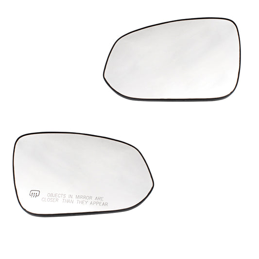Brock Replacement Set Door Mirror Glass with Bases Heated Compatible with 2014-2019 Highlander & Highlander Hybrid