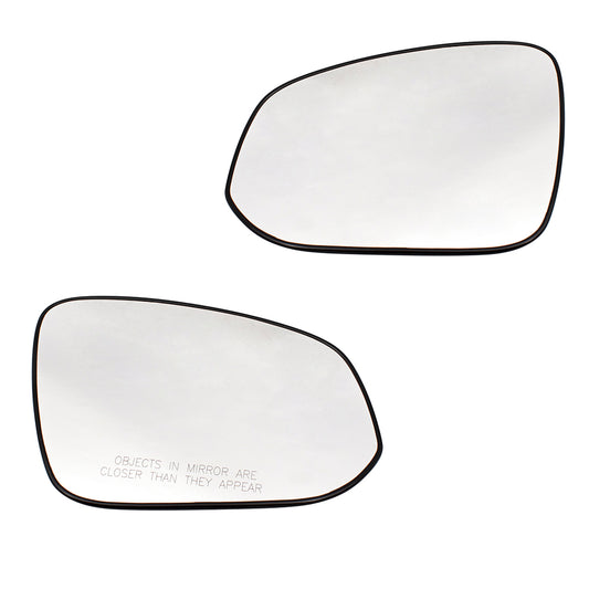 Brock Replacement Set Door Mirror Glass and Bases Heated Compatible with 2013-2015 RAV4