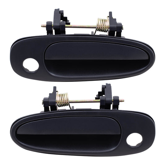 Brock Replacement Pair Set Front Outside Textured Door Handles w/ Keyholes compatible with Prizm Corolla RAV4 94852496 94856402