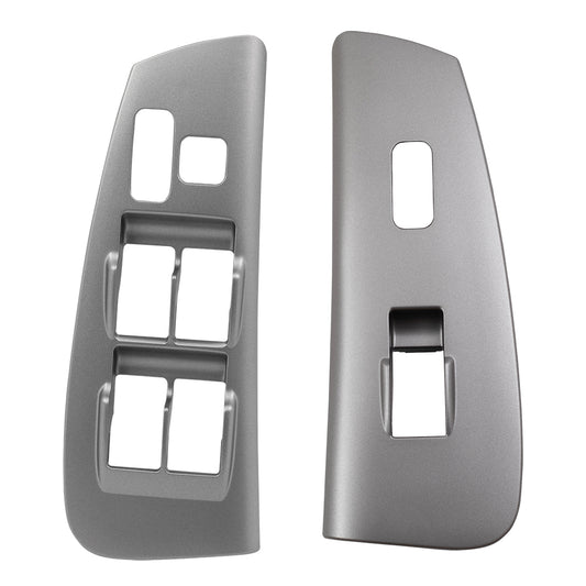 Brock Replacement Pair Front Power Window Switch Bezels Silver Compatible with 03-08 Matrix