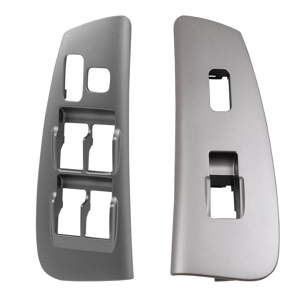 Brock Replacement Pair Front Power Window Switch Bezels Silver Compatible with 03-08 Matrix