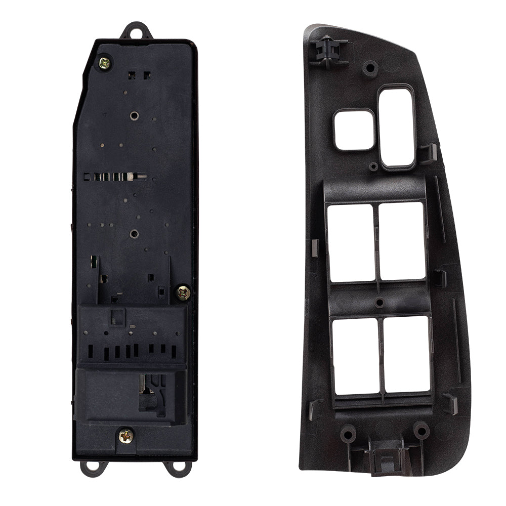 Brock Replacement Driver Front Power Window Master Switch & Silver Bezel Compatible with 03-08 Matrix