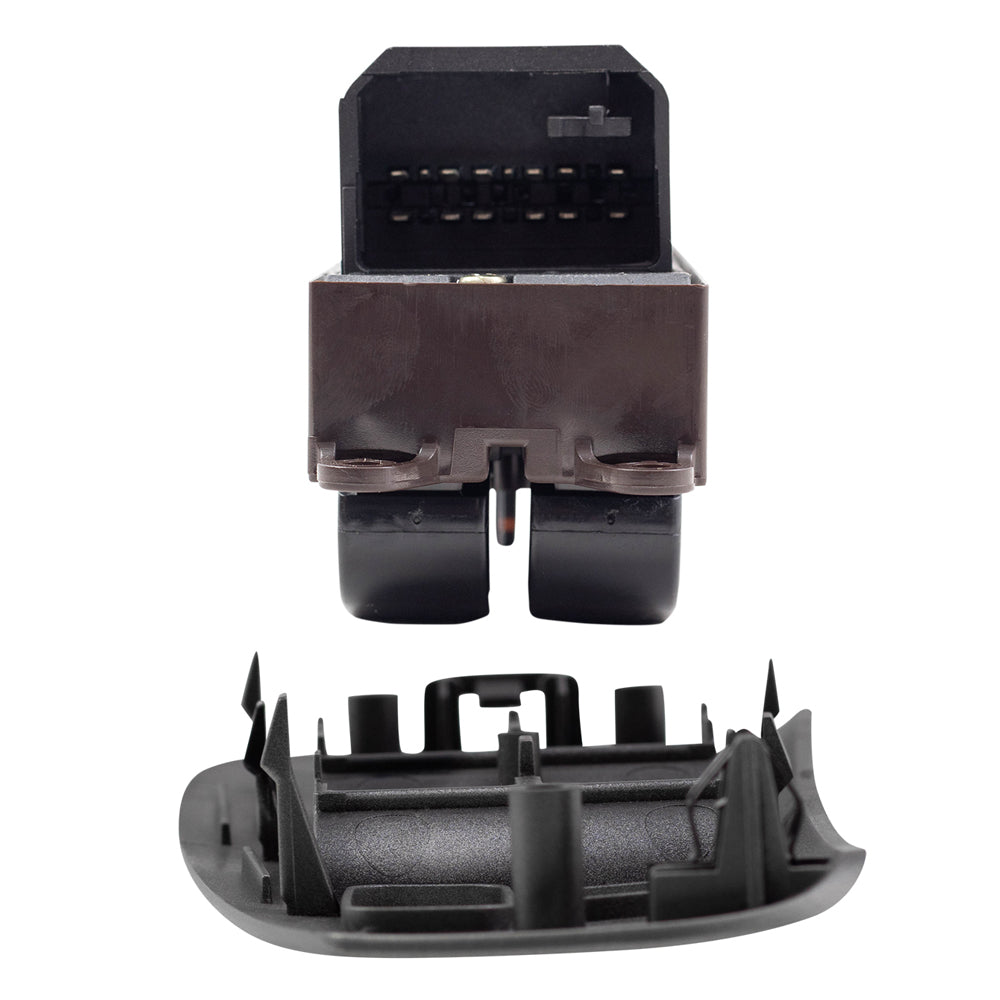 Brock Replacement Driver Front Power Window Master Switch & Silver Bezel Compatible with 03-08 Matrix