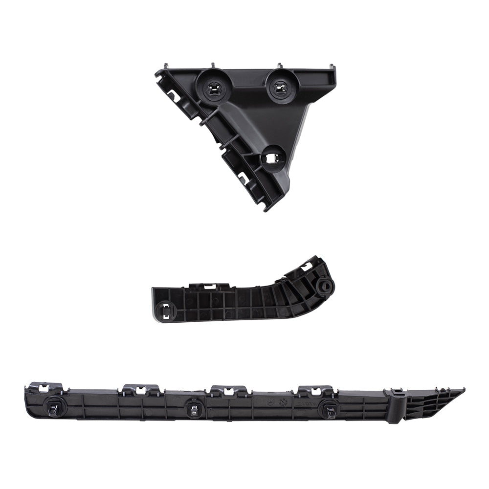 Brock Replacement Rear Driver Side, Side Bumper Support and Bumper Cover Retainer & Front Driver Side Bumper Bracket 3 Piece Set Compatible with 2007-2011 Camry & 2007-2011 Camry Hybrid