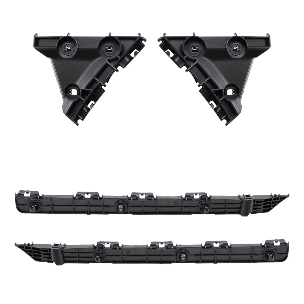 Brock Replacement Rear Driver and Passenger Side, Side Bumper Supports and Bumper Cover Retainers 4 Piece Set Compatible with 2007-2011 Camry & 2007-2011 Camry Hybrid