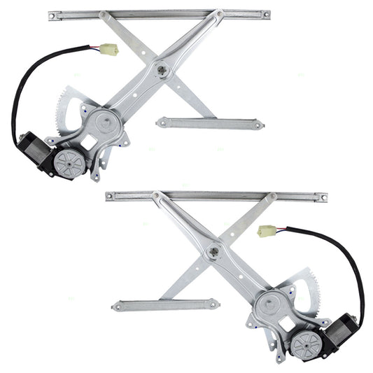 Brock Replacement Pair Set Front Power Window Lift Regulators & Motors 2 Pin Connector Assemblies Compatible with 04-10 tC xD Prius Yaris 69802-52070 69801-52070