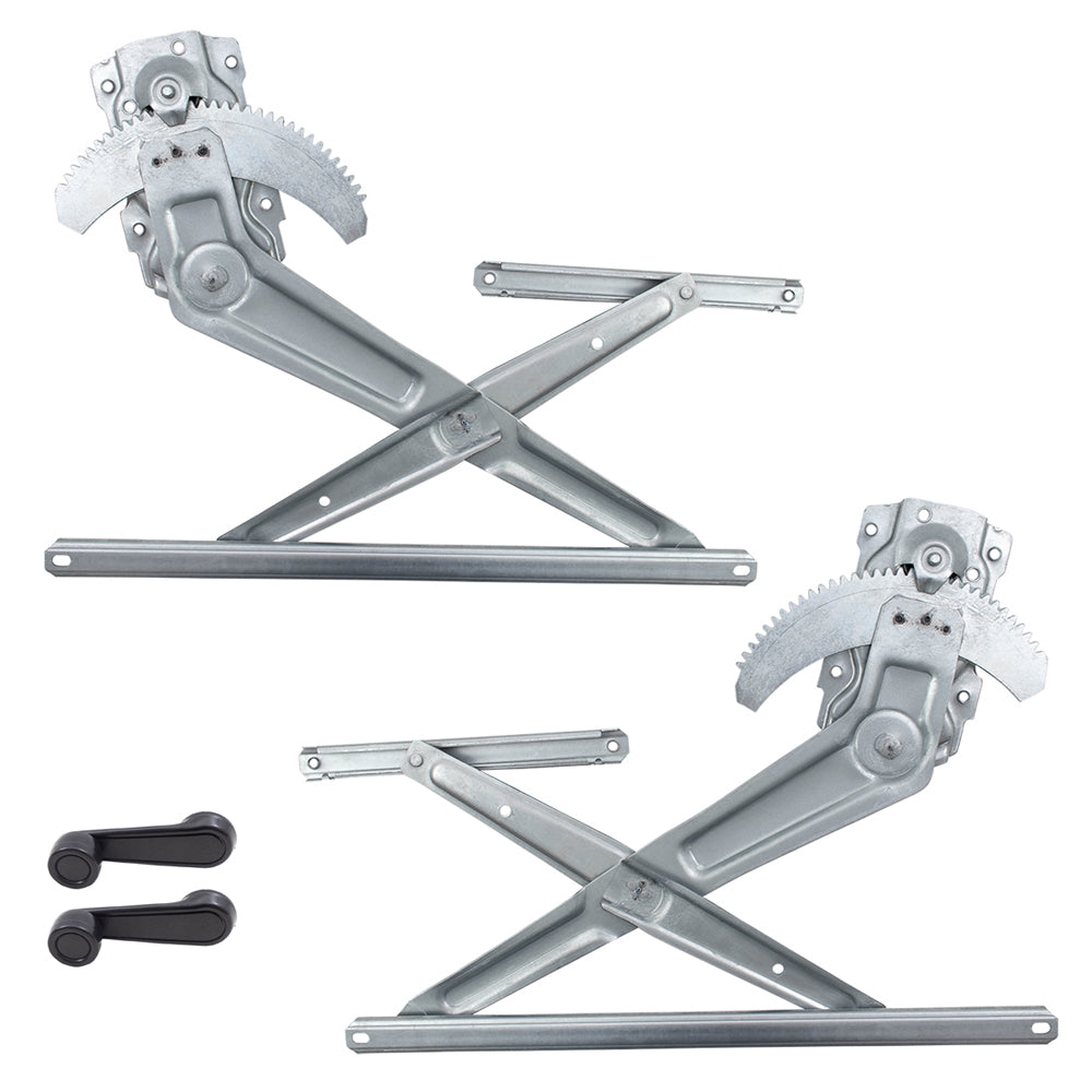 Brock Replacement Manual Window Regulators with Crank Handles Compatible with 84-89 4Runner