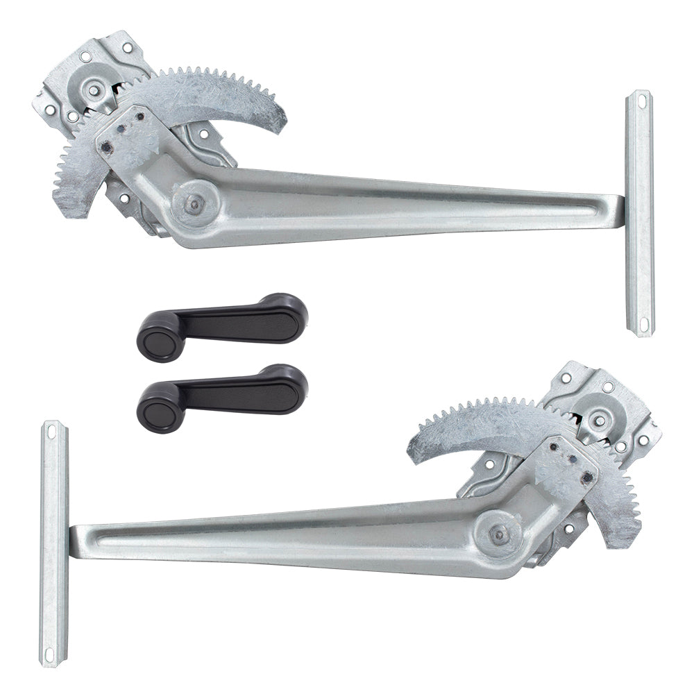 Brock Replacement Manual Window Regulators with Crank Handles Compatible with 84-89 4Runner with Vent Window