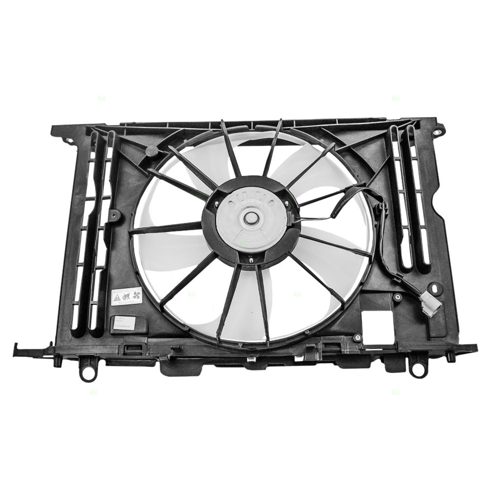 Brock Replacement Cooling Fan Motor with Upper Shroud Assembly Compatible with 09-13 Corolla 09-14 Matrix 09-10 Vibe 1.8L 16711-0T040