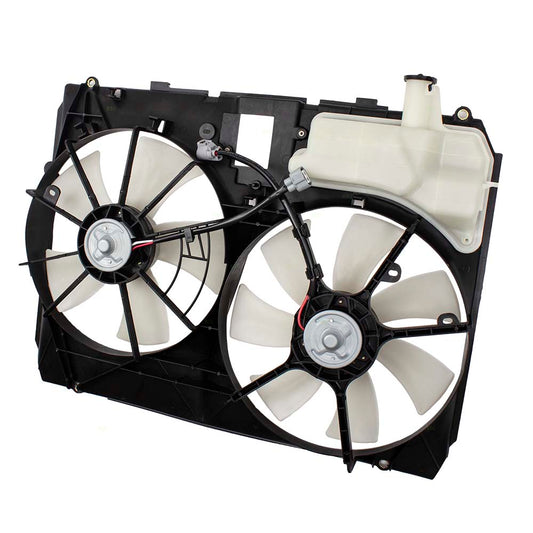 Brock Replacement Dual Cooling Fan Motor Assembly Compatible with 04-05 Sienna 163610A150 163630A130