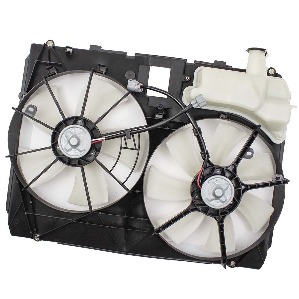 Brock Replacement Dual Cooling Fan Motor Assembly Compatible with 04-05 Sienna 163610A150 163630A130